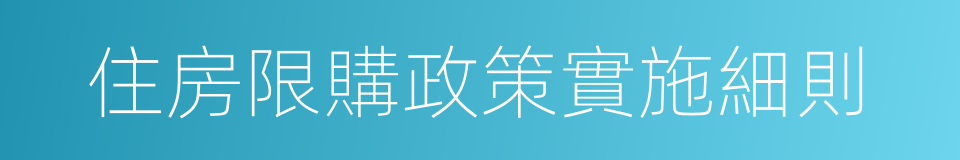 住房限購政策實施細則的同義詞