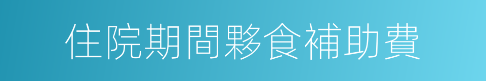 住院期間夥食補助費的同義詞