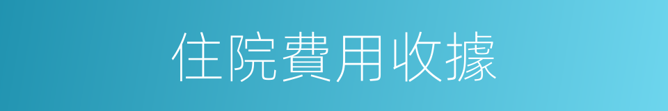 住院費用收據的同義詞