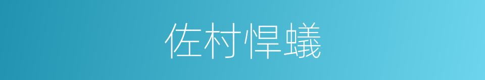 佐村悍蟻的同義詞
