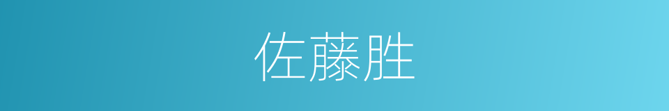 佐藤胜的同义词