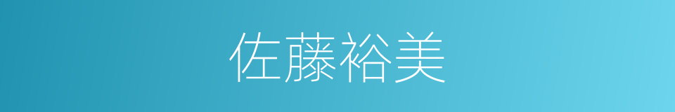 佐藤裕美的同义词
