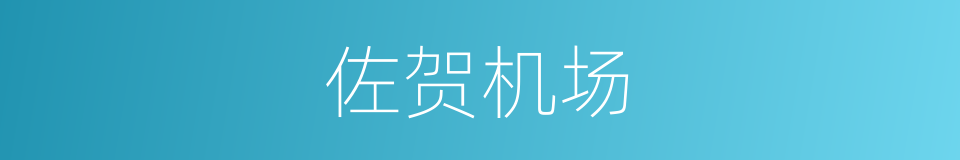 佐贺机场的同义词