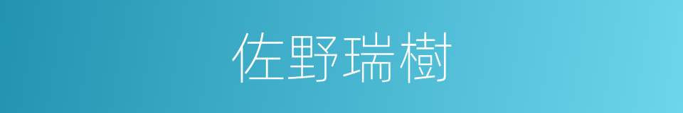 佐野瑞樹的同義詞