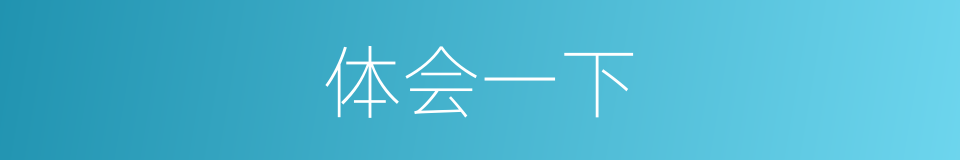 体会一下的同义词