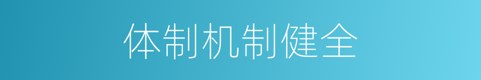 体制机制健全的同义词