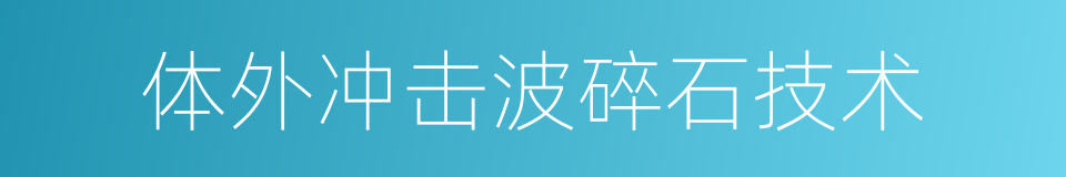 体外冲击波碎石技术的同义词