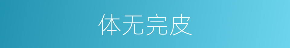 体无完皮的意思