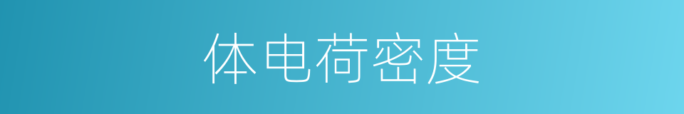 体电荷密度的同义词