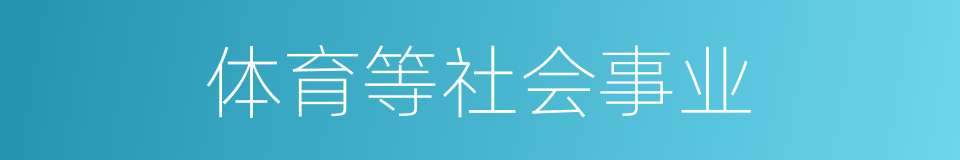 体育等社会事业的同义词