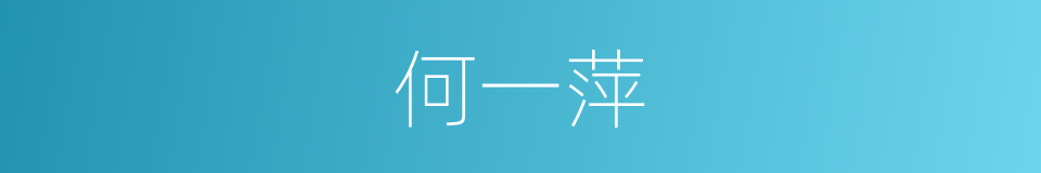 何一萍的同义词
