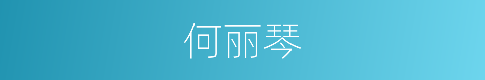 何丽琴的同义词