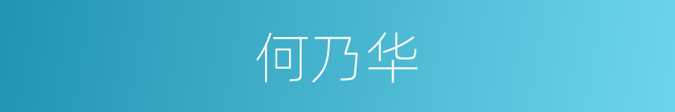 何乃华的同义词