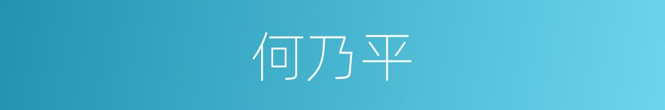 何乃平的同义词