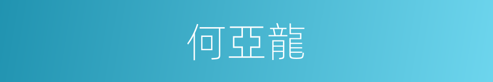 何亞龍的同義詞