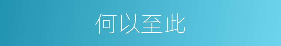 何以至此的同义词