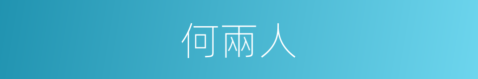 何兩人的同義詞