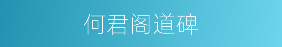 何君阁道碑的同义词