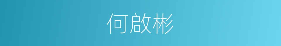 何啟彬的同義詞