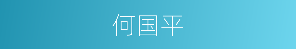 何国平的同义词