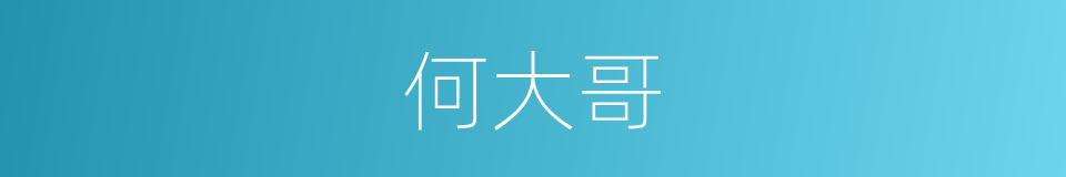 何大哥的同义词