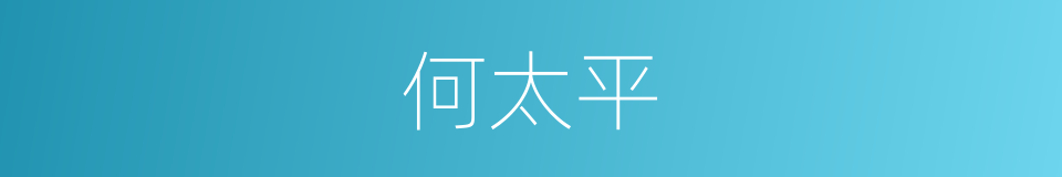 何太平的同义词