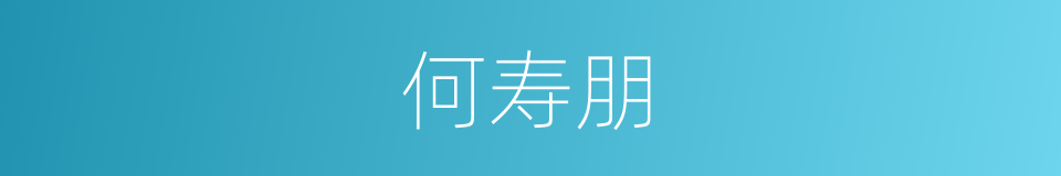 何寿朋的同义词