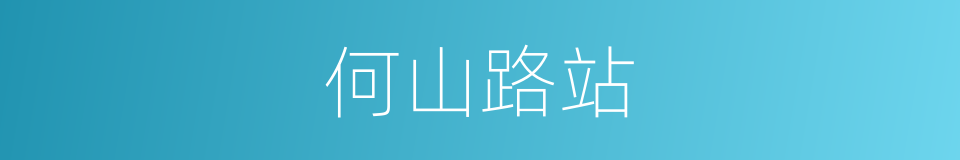 何山路站的同义词