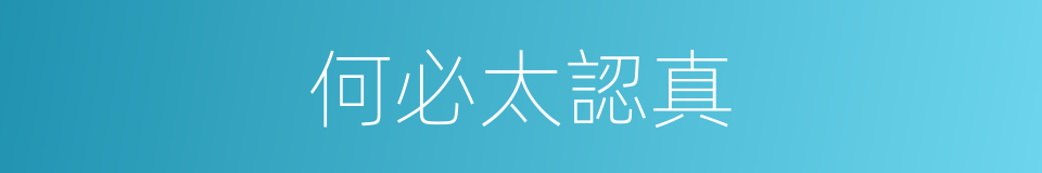 何必太認真的同義詞