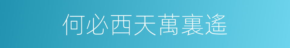 何必西天萬裏遙的同義詞