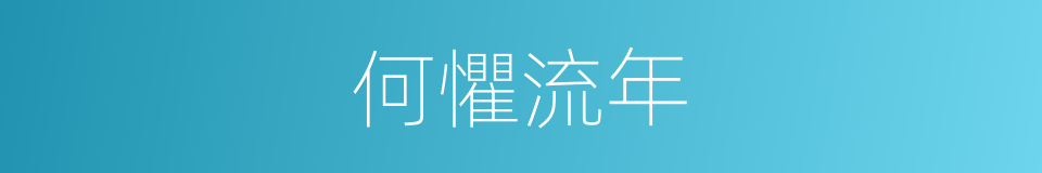 何懼流年的同義詞