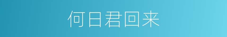 何日君回来的同义词