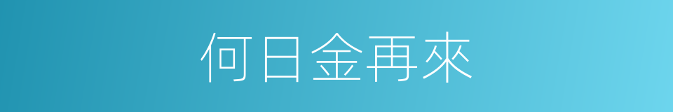何日金再來的同義詞