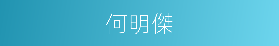 何明傑的同義詞