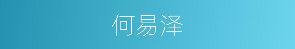 何易泽的同义词