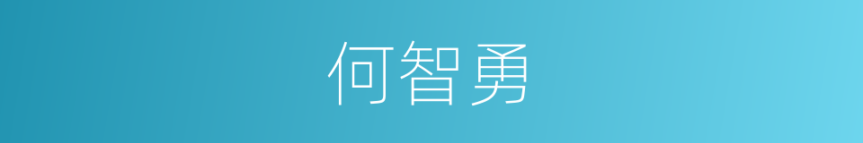 何智勇的同义词