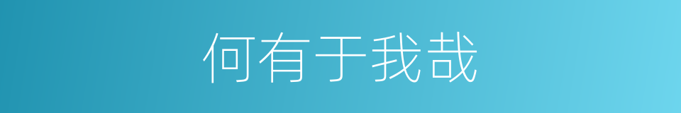 何有于我哉的同义词