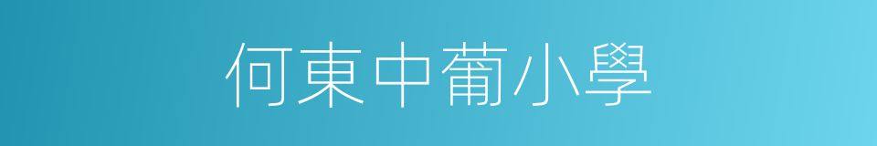 何東中葡小學的同義詞