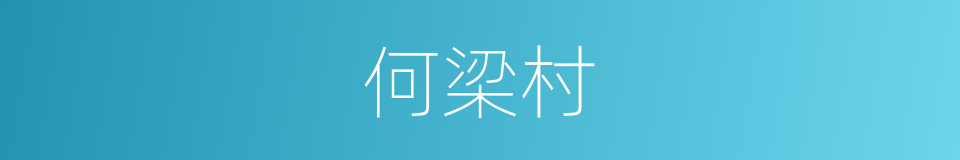 何梁村的同义词