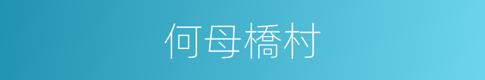 何母橋村的同義詞