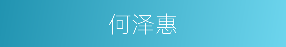 何泽惠的同义词