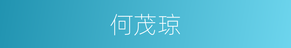 何茂琼的同义词