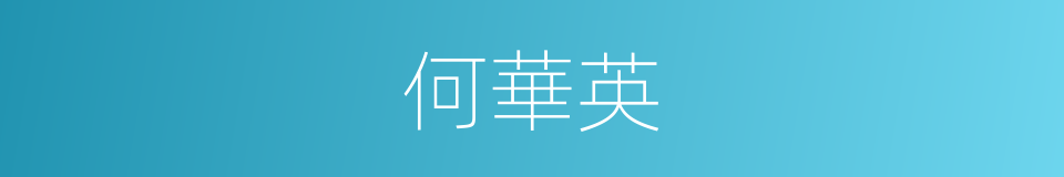 何華英的同義詞