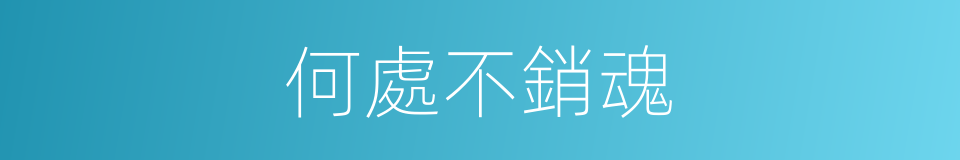 何處不銷魂的同義詞