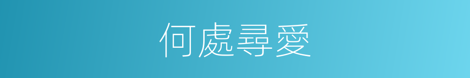 何處尋愛的同義詞