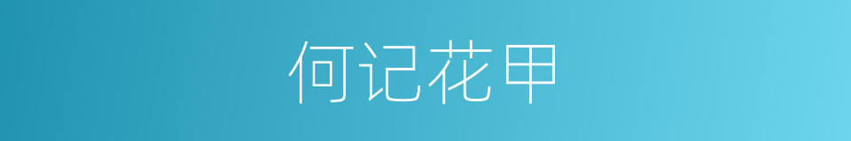 何记花甲的同义词