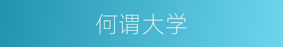 何谓大学的意思
