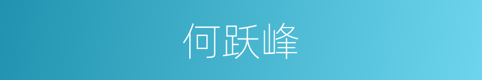 何跃峰的同义词