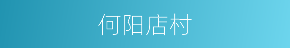 何阳店村的同义词