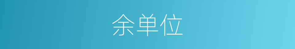 余单位的同义词